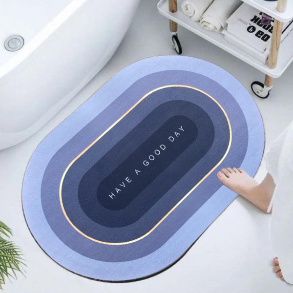 Супер абсорбираща подложка за баня BATH MAT "HAVE A GOOD DAY" - антихлъзгаща, водоабсорбираща, килимче