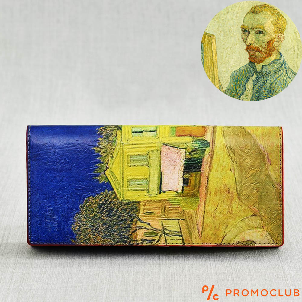 ЛУКС портфейл Ван Гог от естествена кожа и ръчна изработка, 456-1