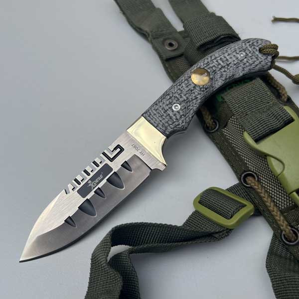 Тактически ловен нож COLUMBIA HY 7087 от висок клас, фултанг стомана 7Cr13, кания CRKT за колан и бедро