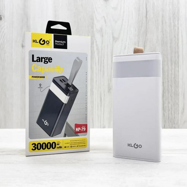 Преносима батерия KLGO POWER BANK KP-79 с LED дисплей - 30000mAh