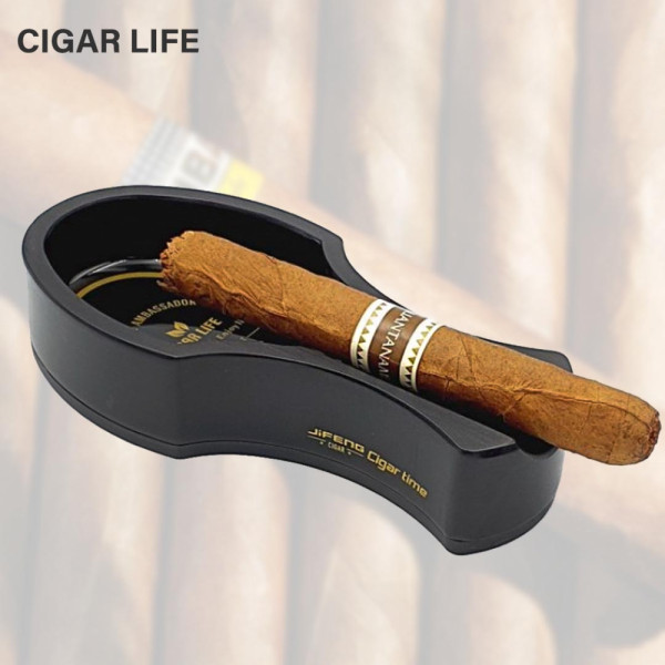 Луксозен метален пепелник за пури и цигари GIFENG CIGAR TIME, черен