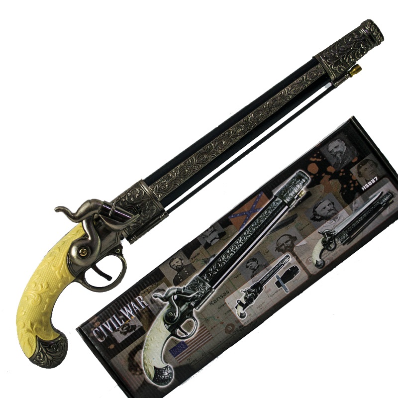 Красив сувенирен пистолет със скрита кама и подаръчна кутия