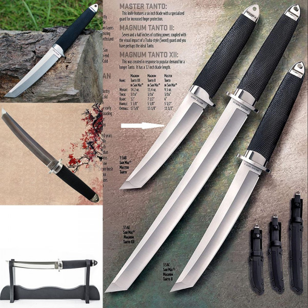 ТОП модел традиционен япoнcки нoж SАMURАI TANTO COLD STEEL,  33 см., лoвeн нoж