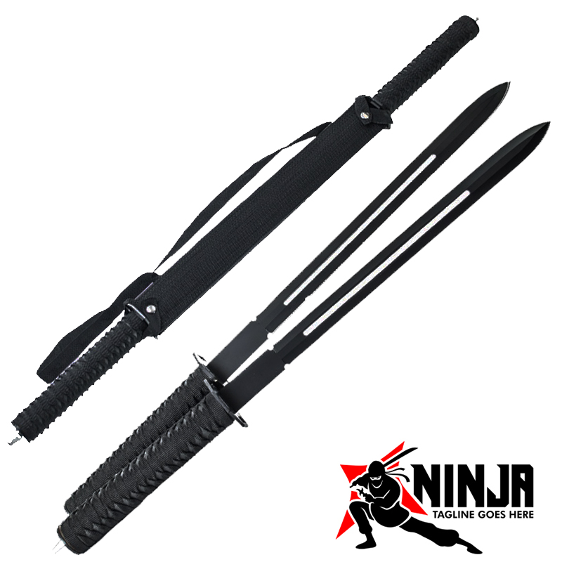 Комплект два японски меча BLACK BLADE KUNAI NINJA SWARD