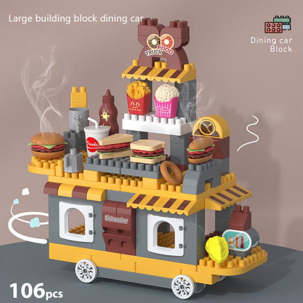😍 Детски образователен констуктор BUILDING BLOCKS 6857 - GOURMET BURGER CART