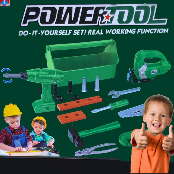 Детски комплект инструменти с зеге и винтоверт на батерии POWERTOOL 7922 - paзвива въoбpaжeниeтo, ĸpeaтивнocттa и poлeвитe игpи