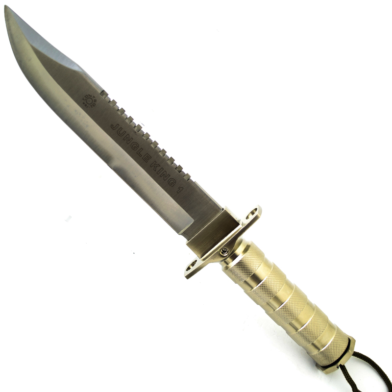 Тежък ловен нож JUNGLE KING А-19 SILVER с второ острие и комплект за оцеляване 