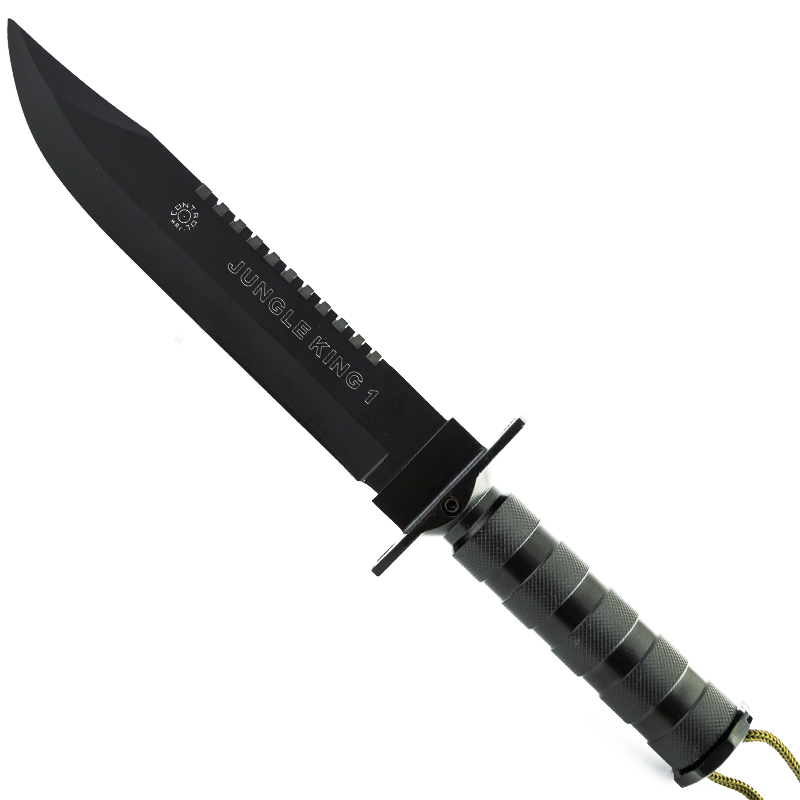 Тежък ловен нож JUNGLE KING А-19 BLACK с второ острие и комплект за оцеляване