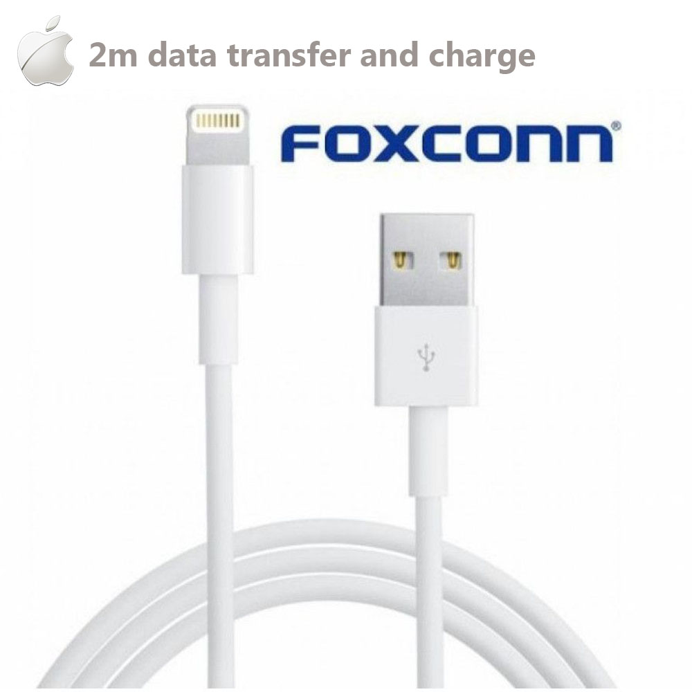 2 м. кабел Apple iPhone FOXCONN CLASSIC, висок клас за зареждане и пренос на данни