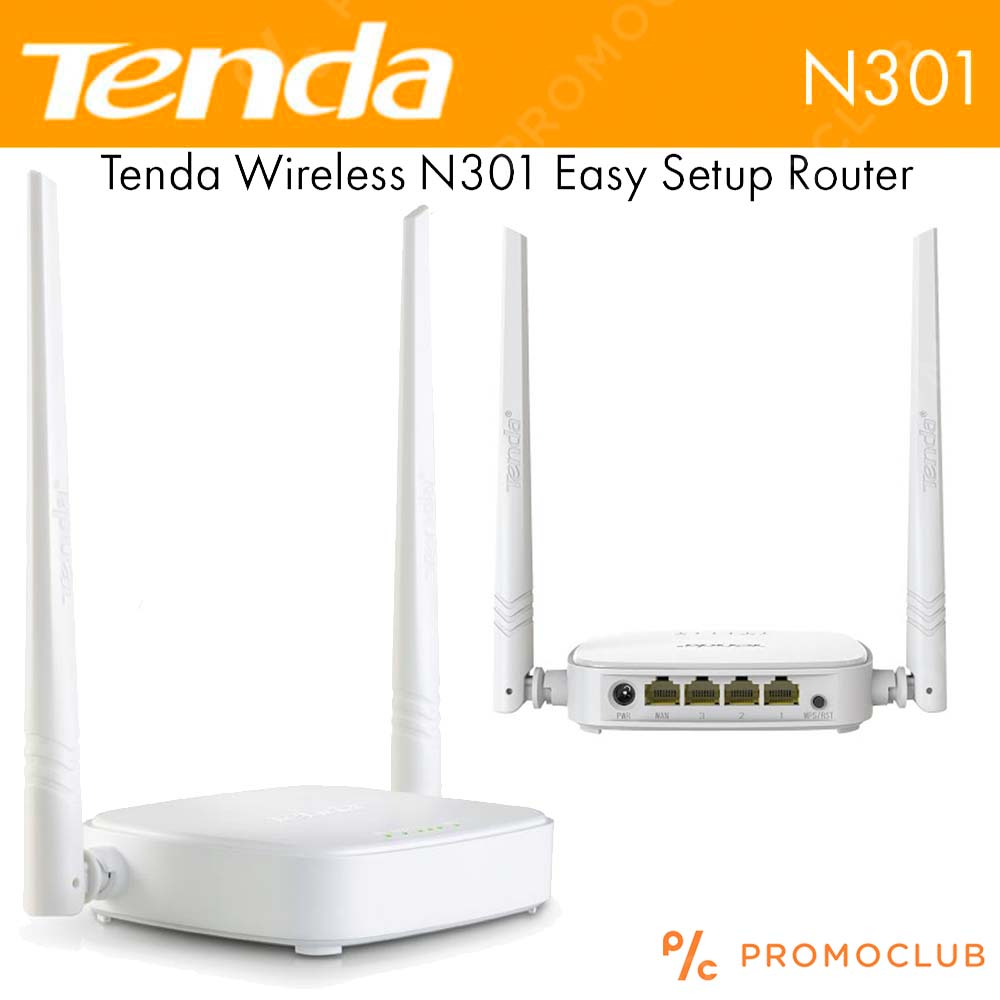 WiFi Green Wireless Router TENDA N301 300MBPs, 2.4 GHz,