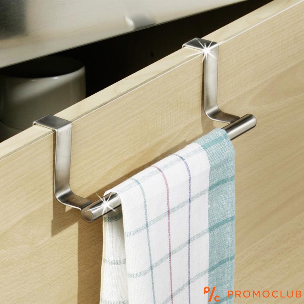 Иноксова закачалка за кърпи към шкафове и чекмеджета, двойна, 23 см, BFO3