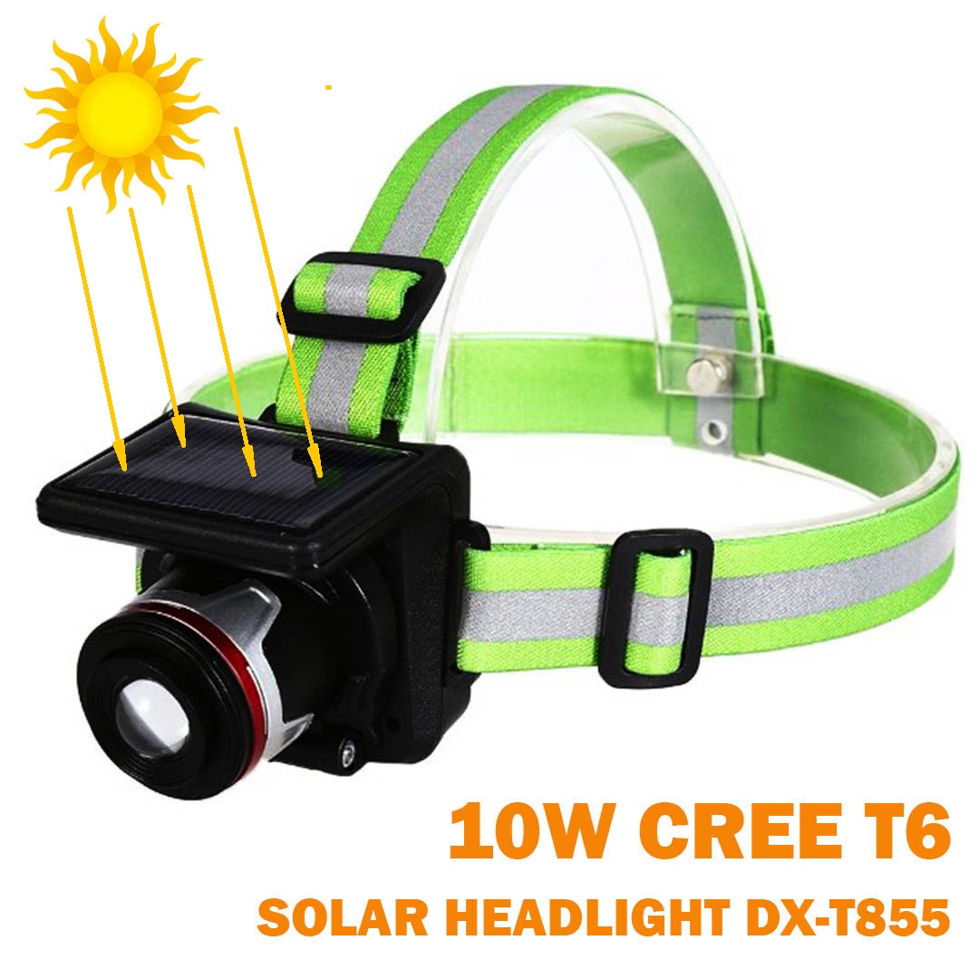 Мощен соларен челник DX-T855 Solar Head Lamp, 1800 mAha