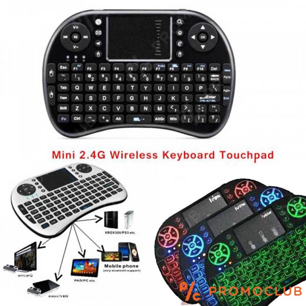 Универсална безжична блутудна мини клавиатура BACKLIT с контролер за мишка и USB приемник, BFO
