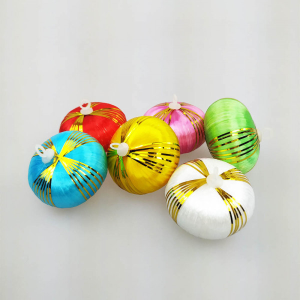 Спецаилна лятна цветна декорация за дома и градината - цветни овални топчета за нанизване, 12 бр