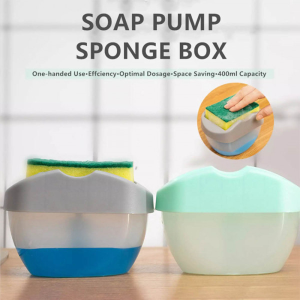 Иновативна помпа-дозатор за веро + поставка с гъба, удобно, лесно, практично SOAP PUMP, обла