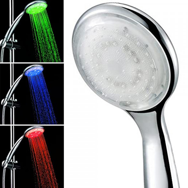 LED душ слушалка, светеща в 3 различни цвята според температурата на водата