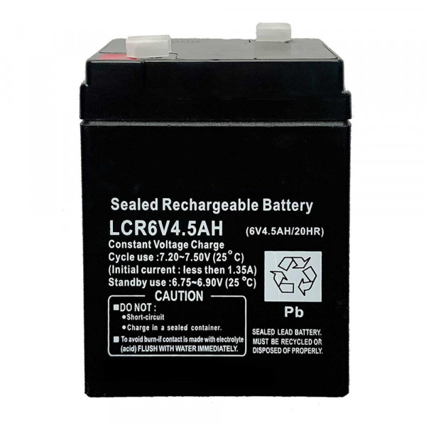 Мощна зареждаема батерия LCR 6V 4.5Ah, запечатана