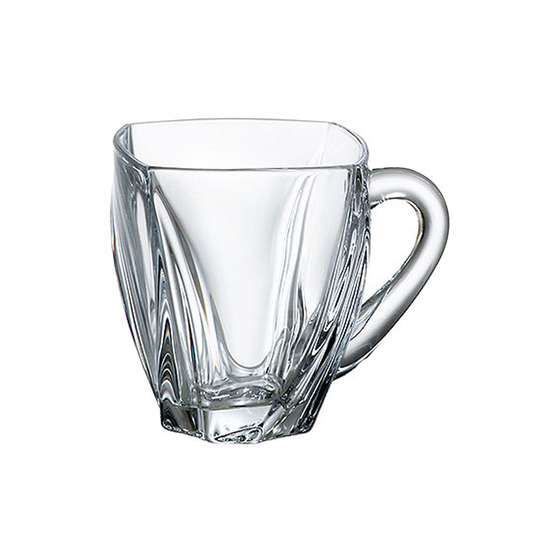 Комплект чаши за кафе и чай с дръжка Bohemia Neptune Cup, 6 бр, 150 мл, Кристалит