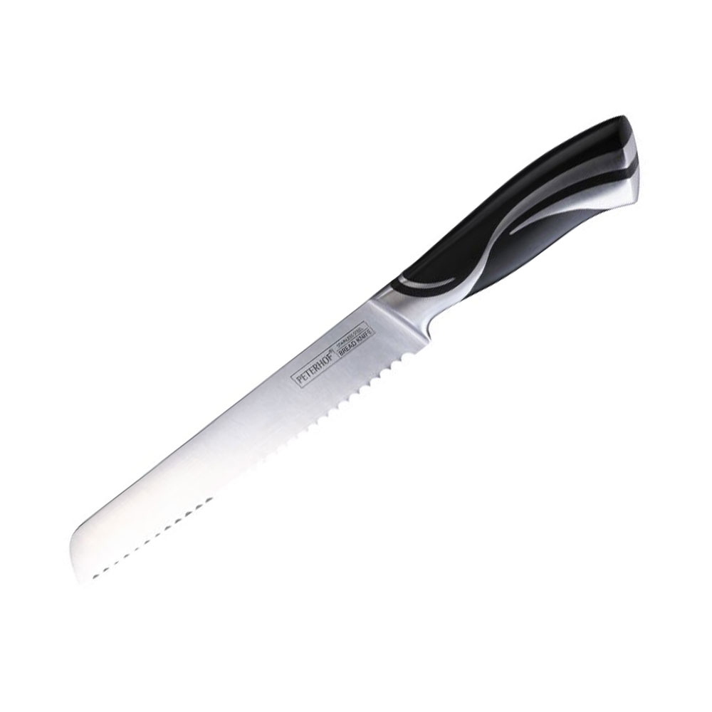 Нож за хляб Peterhof PH 22399, ~34 см, Стомана, Черен/сребрист