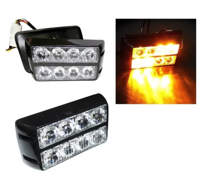 8 LED Аварийна Лампа За Пътна Помощ, Жълта Блиц Светлина, Мигаща!