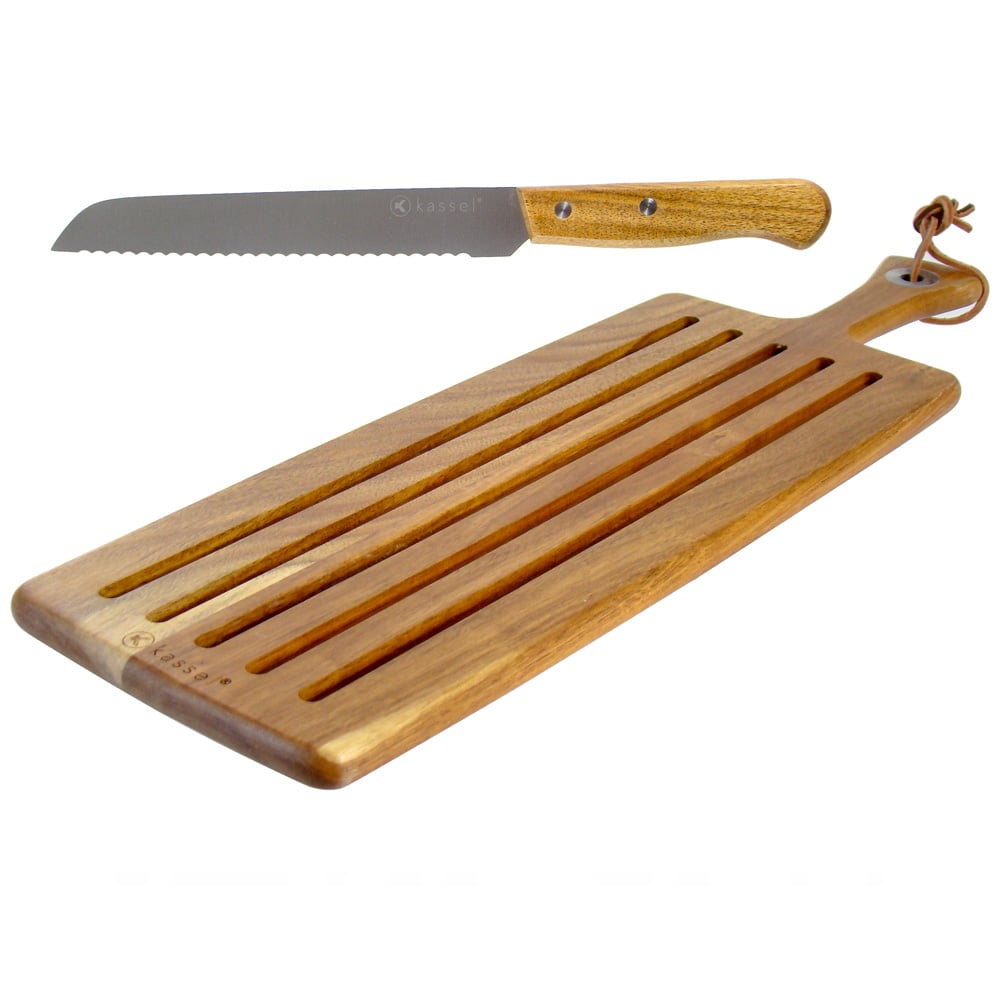 Комплект дъска и нож за хляб Kassel K 93602, 2 части, Акациева дървесина