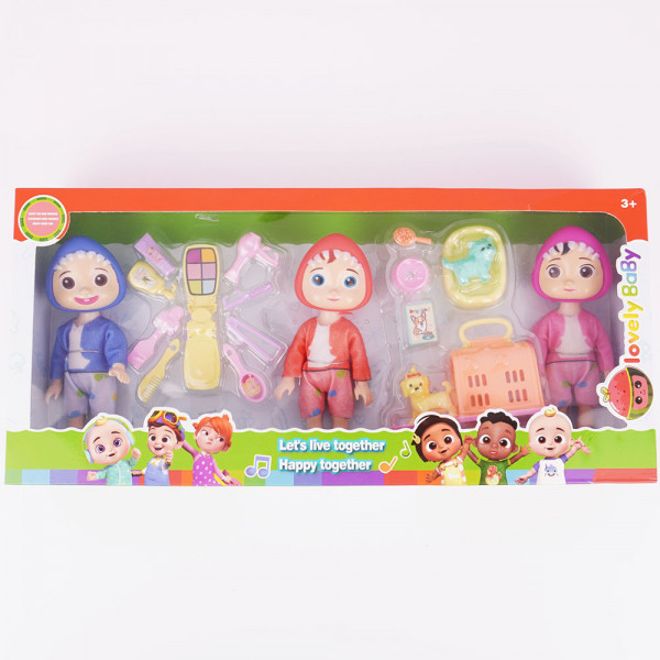 Детска играчка комплект три кукли и аксесоари 12715