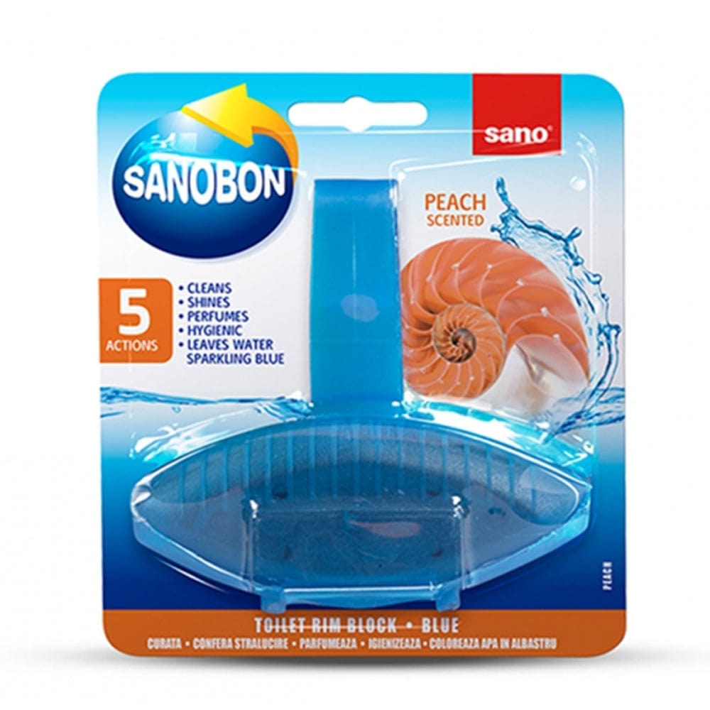 Ароматизатор за тоалетна Sano Bon Fresh Peach, 5в1, 55 гр