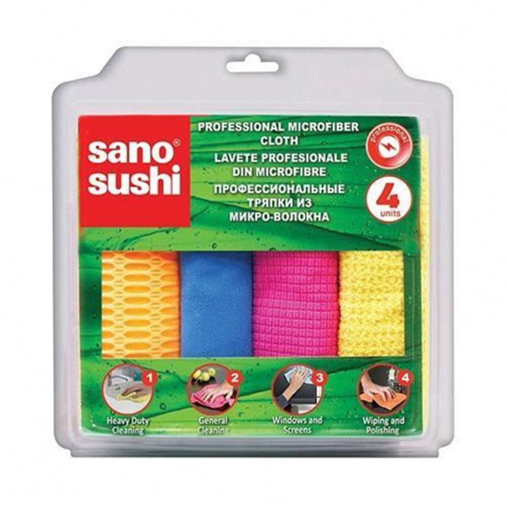 Микрофибърна кърпа за почистване Sano Sushi, 4 бр.