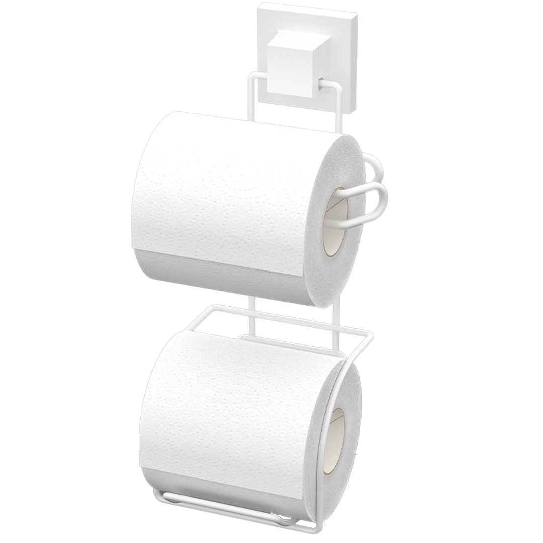 Двойна поставка за тоалетна хартия TEKNO TEL EF 282W, 13х14х29 см, Двойно залепване, Бял