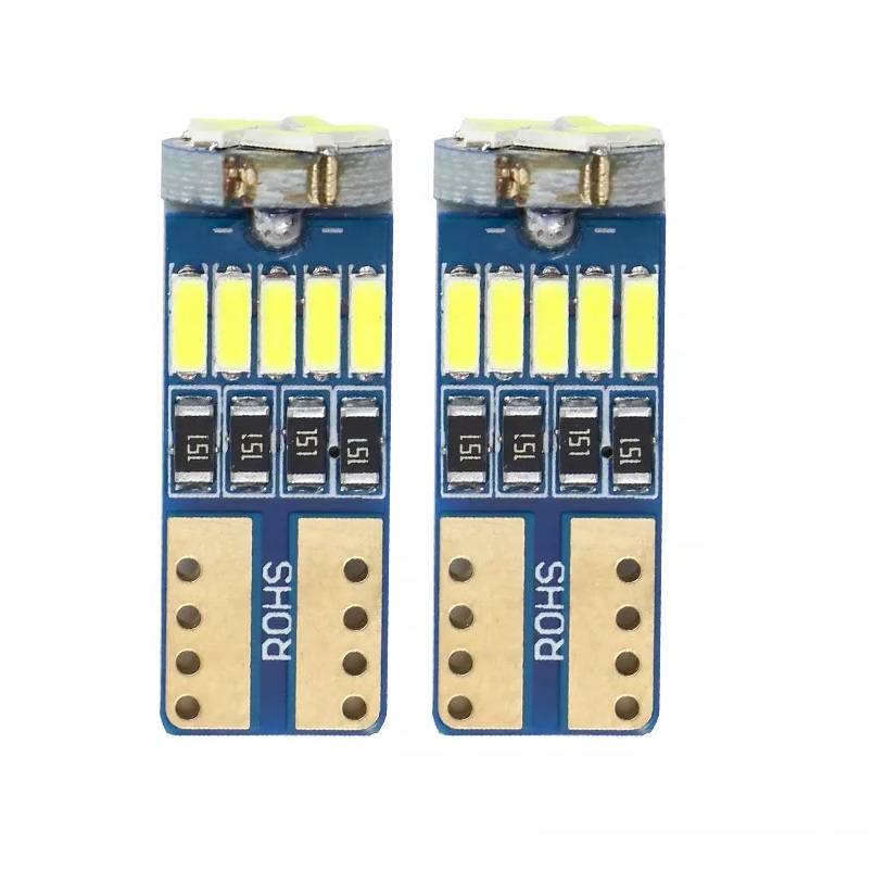 Комплект от 2 броя T10 Led крушки 15 SMD светодиода W5W 12V бяла светлина в блистер