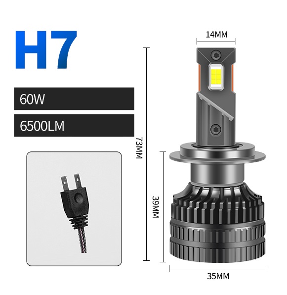 Комплект от 2 броя LED ЛЕД диодни крушки H7 Х7 12V 120W 13000lm за фарове Canbus без грешки 6000К
