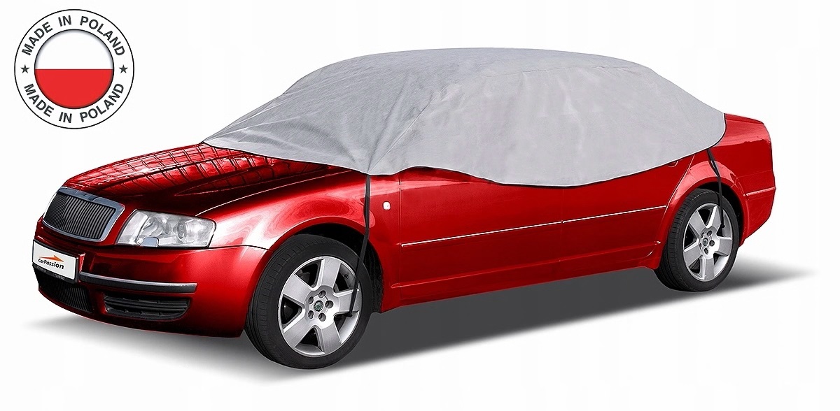 Водоустойчиво покривало полукалъф за автомобил размер L 265 cm x 125 cm сив CarPassion