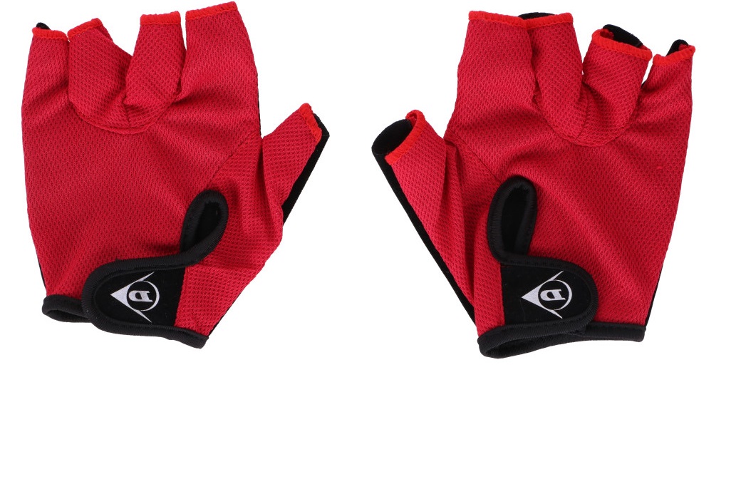 Комплект от 2 броя ръкавици за колело велосипед без пръсти червено-черно размер M DUNLOP