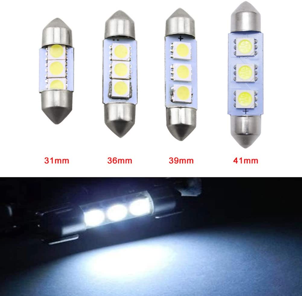 LED Лед Диодни Крушки, C5W, 3 Smd, 31mm, 12V, Бяла Светлина