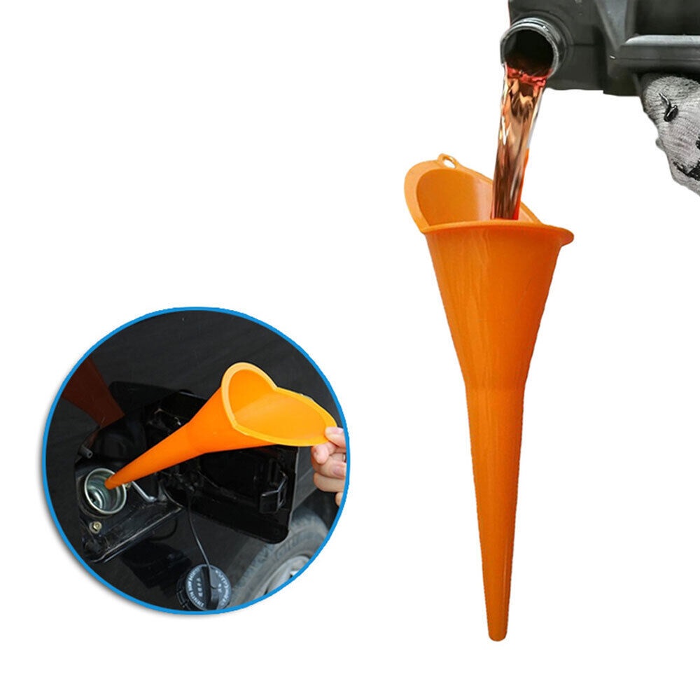 Оранжева Фуния от пластмаса за бензин масло вода