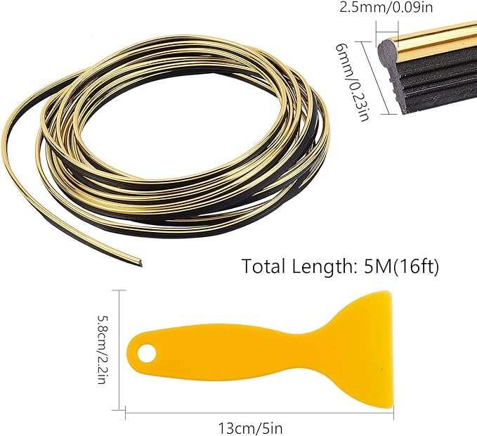 Интериорна лента за автомобил Златна 5М