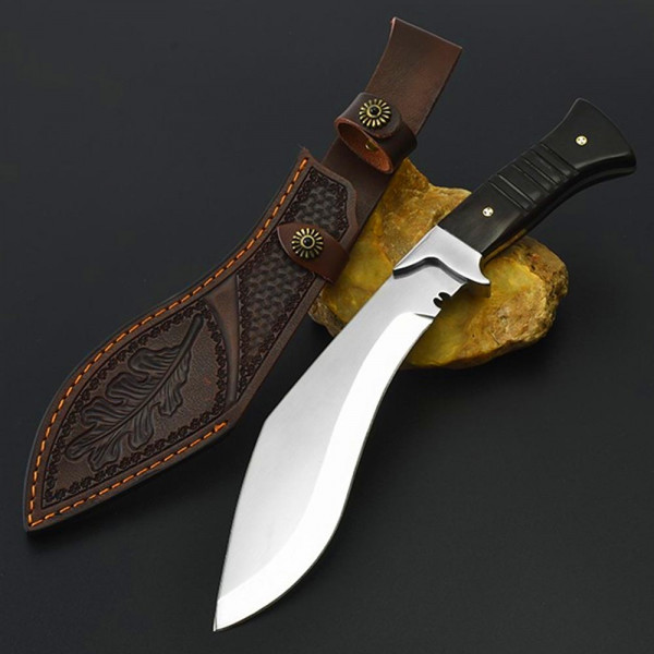 Огромен непалски кукри нож-  X109 OUTDOOR TOOL De LUX, стомана D2, кожена кания