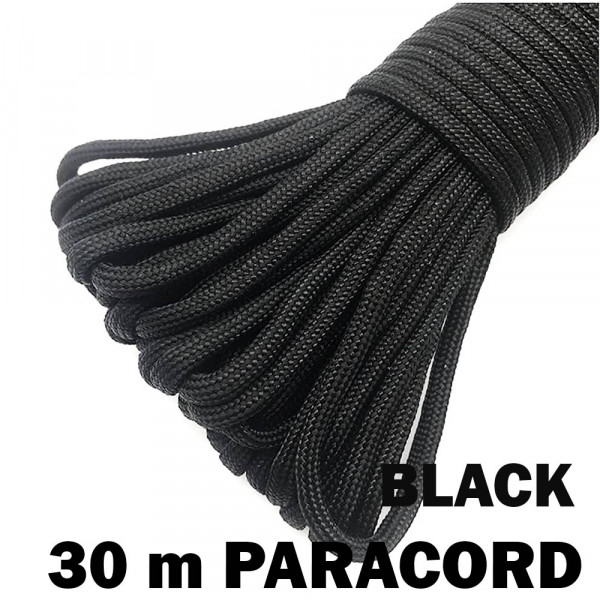 Здраво въже - PARACORD 550, 30 метра, черен цвят