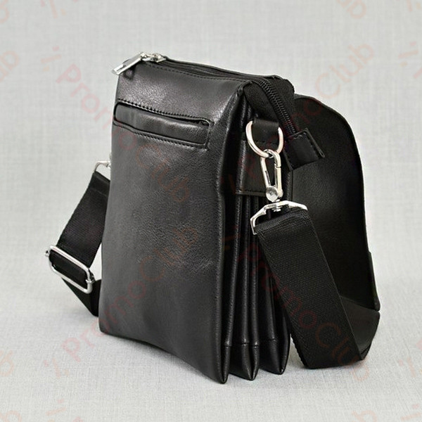 Стилна и практична мъжка чанта от еко кожа MENSTYLE - BLACK 3668-2