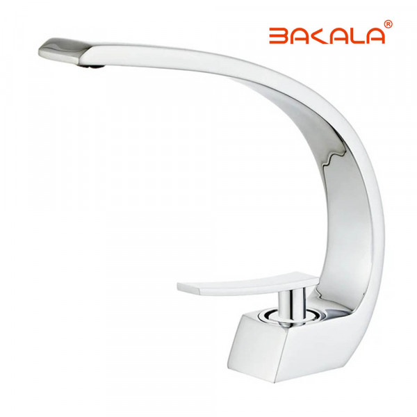 Елегантен смесител BAKALA CHROME 0606C за кухня и баня, самостоящ, с меки връзки