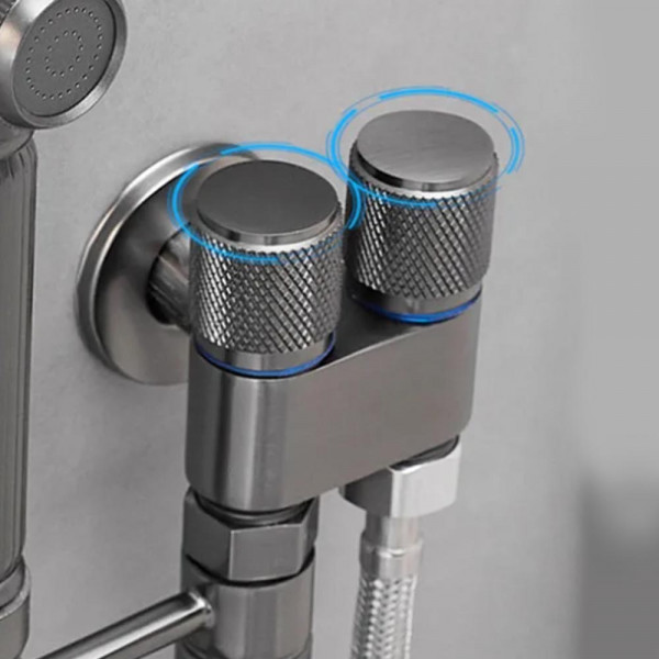 Луксозен двоен душ комплект за биде за тоалетна - луксозен спирателен кран, двойно управление, QHMT01