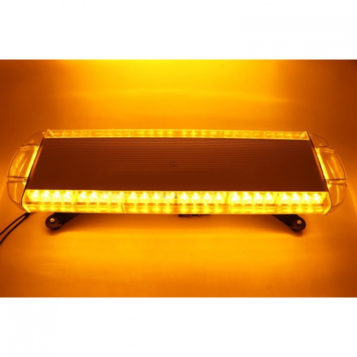 Мощна аварийна сигнална лампа 76 см 40 LED ЛЕД блиц маяк буркан лед бар 12-24V със 15 режима на работа жълта за пътна помощ платформа снегорин багер бус ван и др.