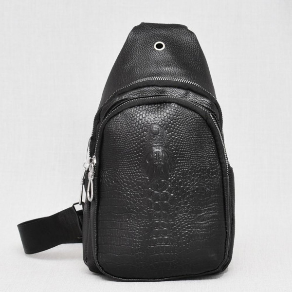 Луксозна мъжка чанта от еко кожа BLACK 2730