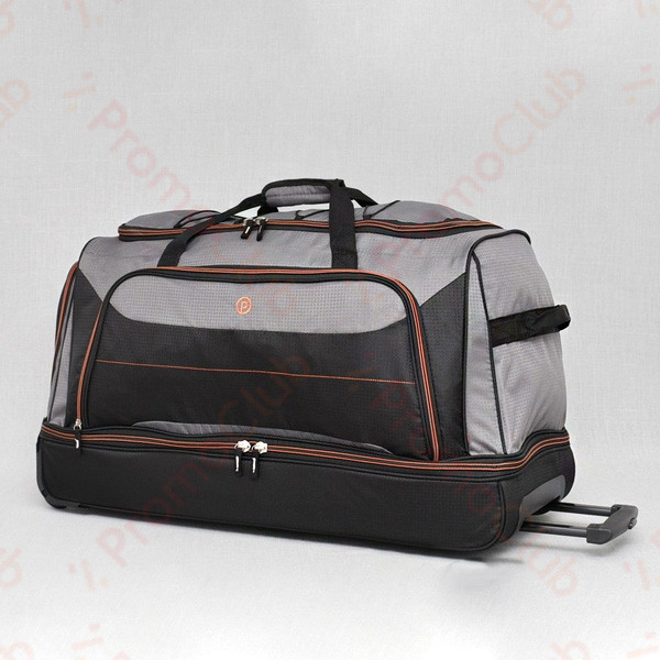 Удобна пътна чанта с колела и теглич - BLACK, GREY AND ORANGE 12834