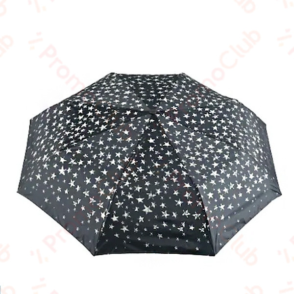 Удобен, здрав и ветероустойчив дамски чадър STAR - BLACK 12526