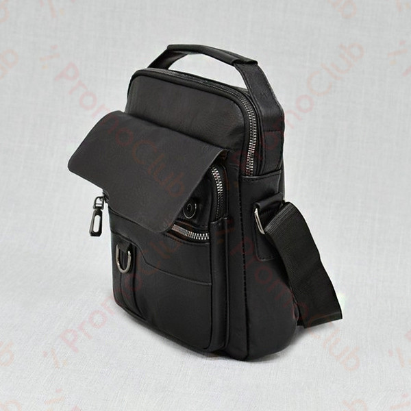 Практична и стилна мъжка чанта от еко кожа с множество джобове - BLACK 7242