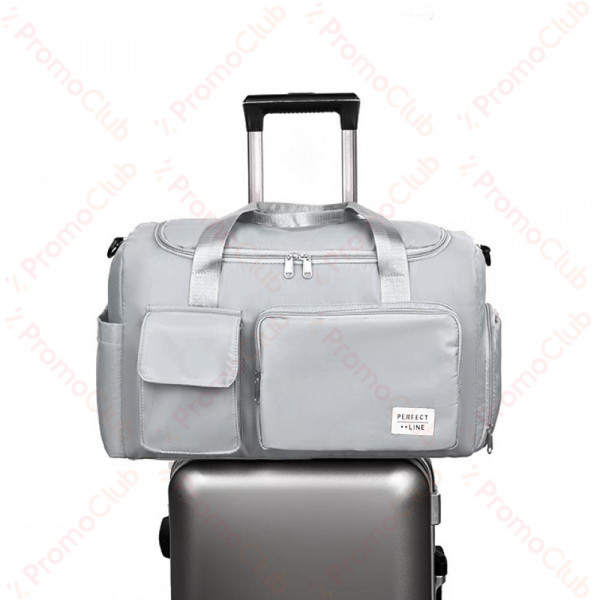 Здрава и удобна текстилна чанта 12930 GREY за ръчен багаж, спорт, бебе и др.
