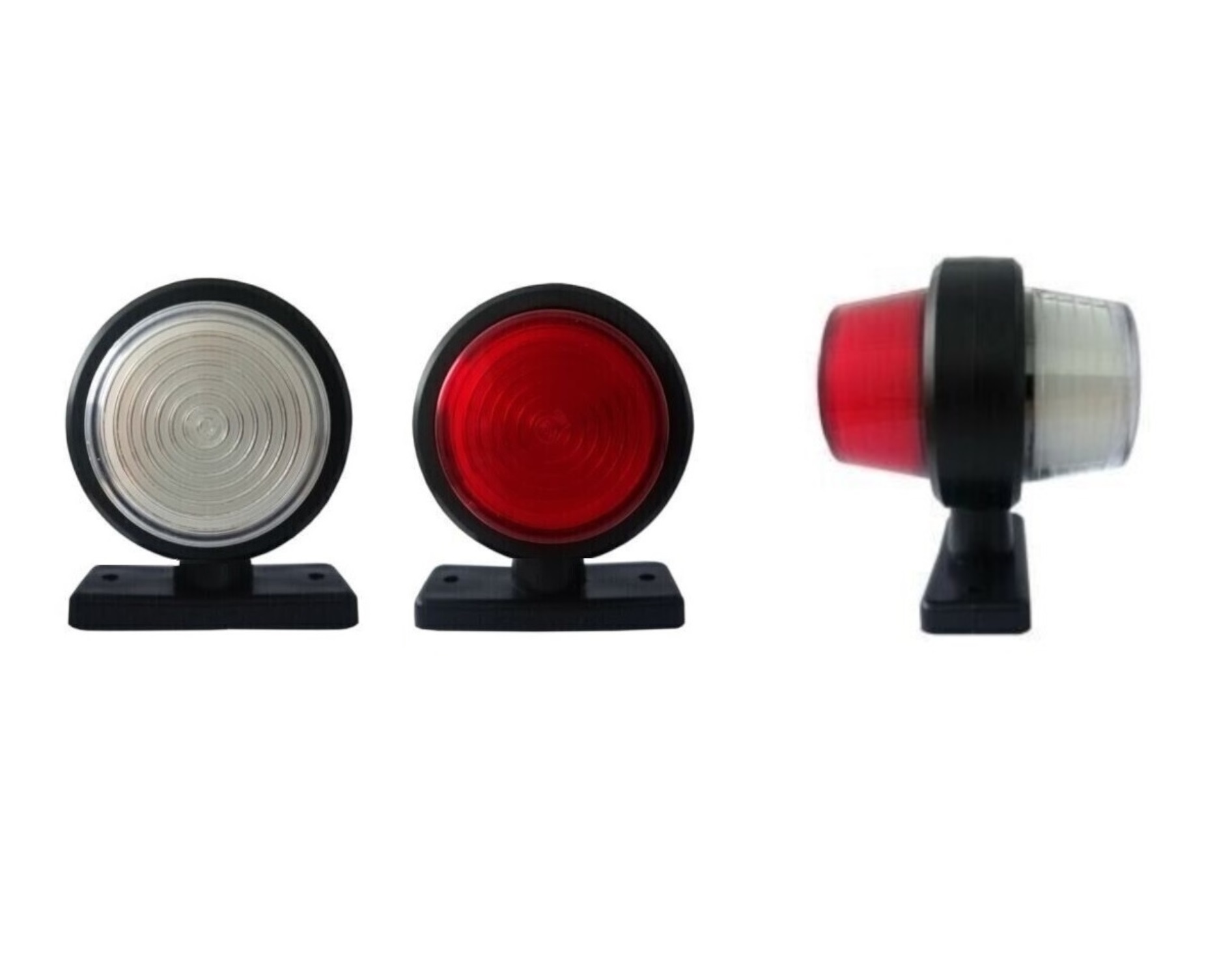 Комплект от 2 броя 12-24V ЛЕД LED Диодни Странични Маркери, Рогчета, Светлини неон ефект За Камион, Ремарке, Каравана, Кемпер АТВ бяло-червено