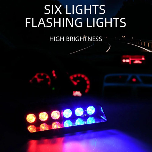 Полицейски блиц LED светлини А-3407-1 6W със закрепване към предното стъкло