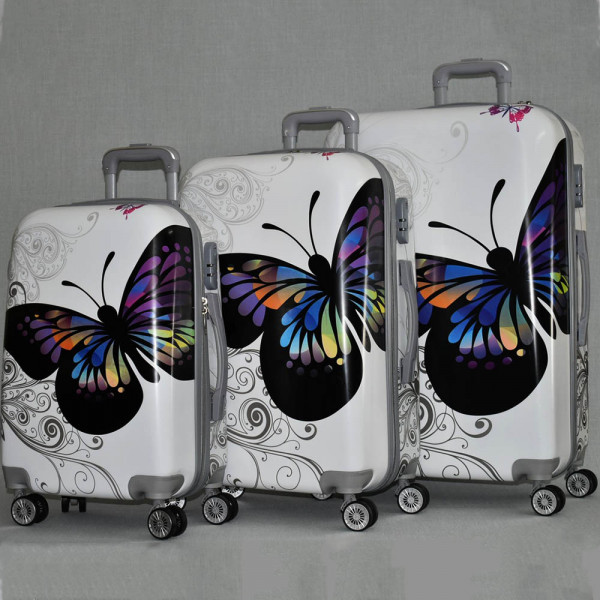 Куфар поликарбонат 009-2 к-т бяла пеперуда